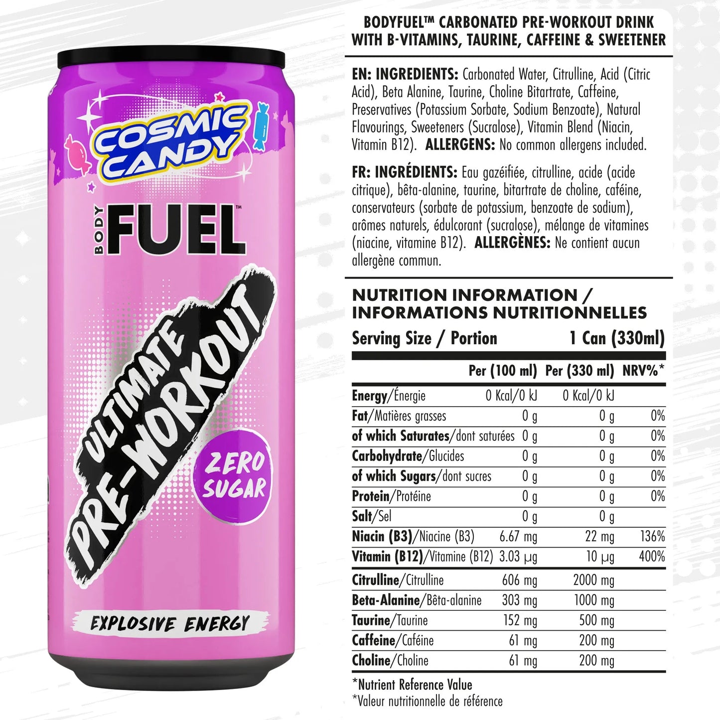 BODYFUEL™ Pre Workout Energy Drink 330ml