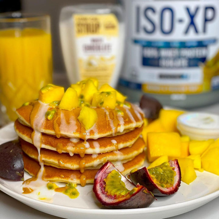 Mango & Passionfruit Protein Pancakes