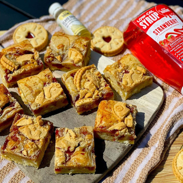 Fudgy Jammie Dodger Blondies