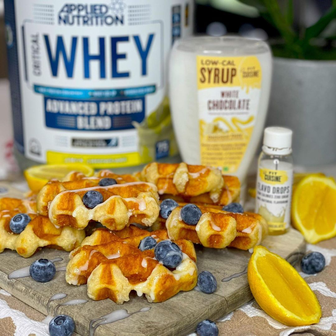 Lemon & White Choc Protein Waffles