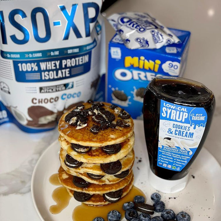 Choco Coco Pancakes with Cookies & Cream Syrup