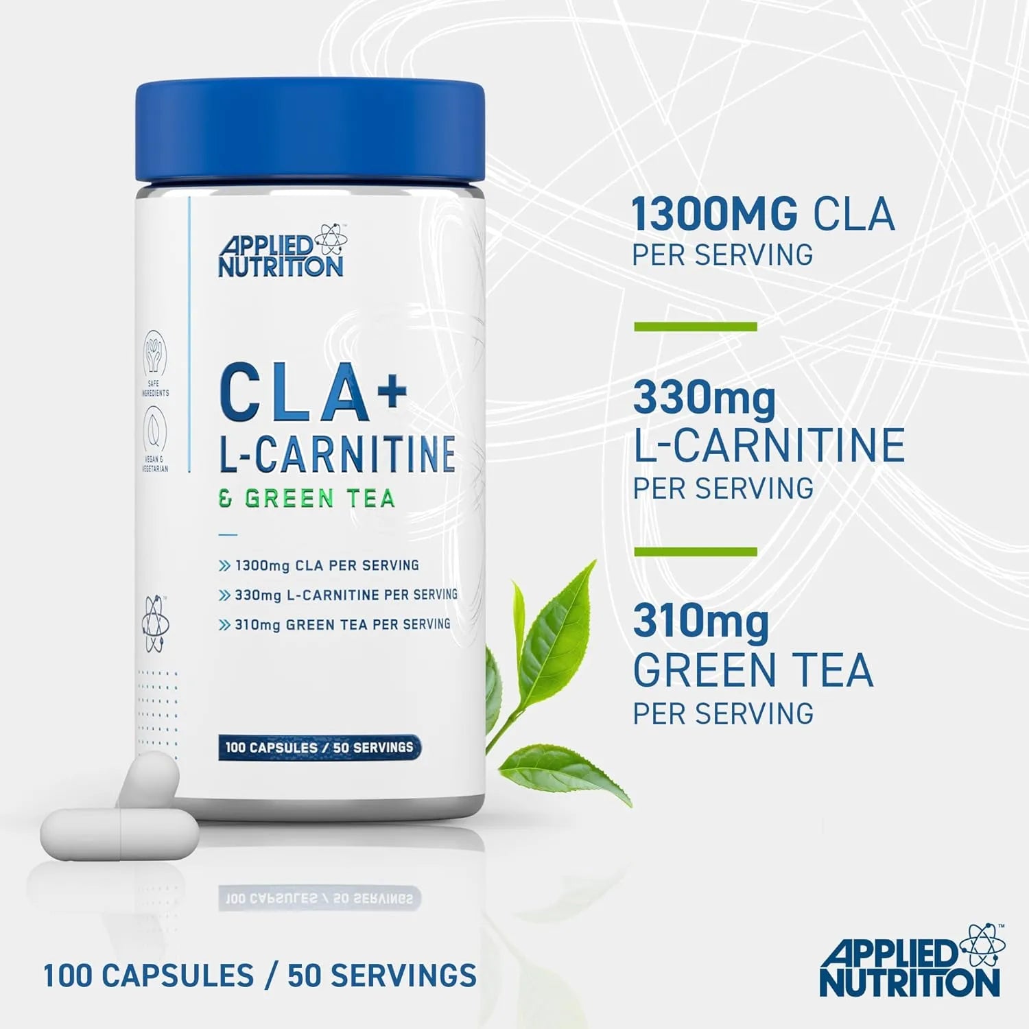 CLA + L-Carnitine & Green Tea Capsules Applied Nutrition plc CLA + L-Carnitine & Green Tea Capsules Applied Nutrition plc