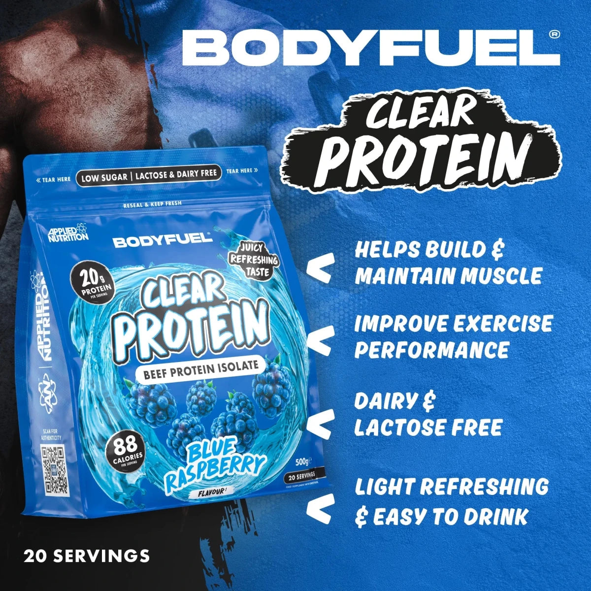 BODYFUEL Clear Beef Protein Isolate 500 g (20 Portionen)