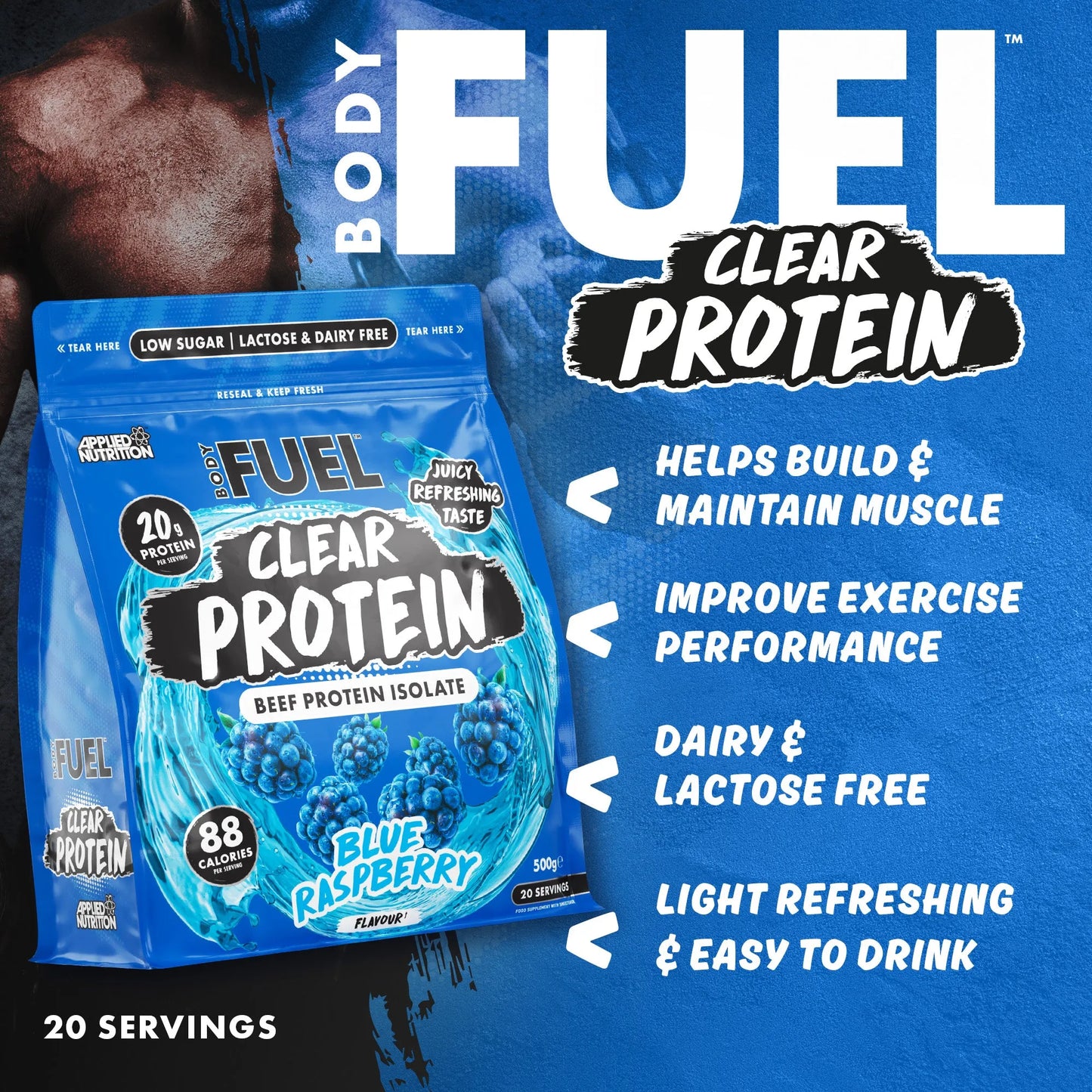 BODYFUEL Clear Beef Protein Isolate 500g (20 Servings)