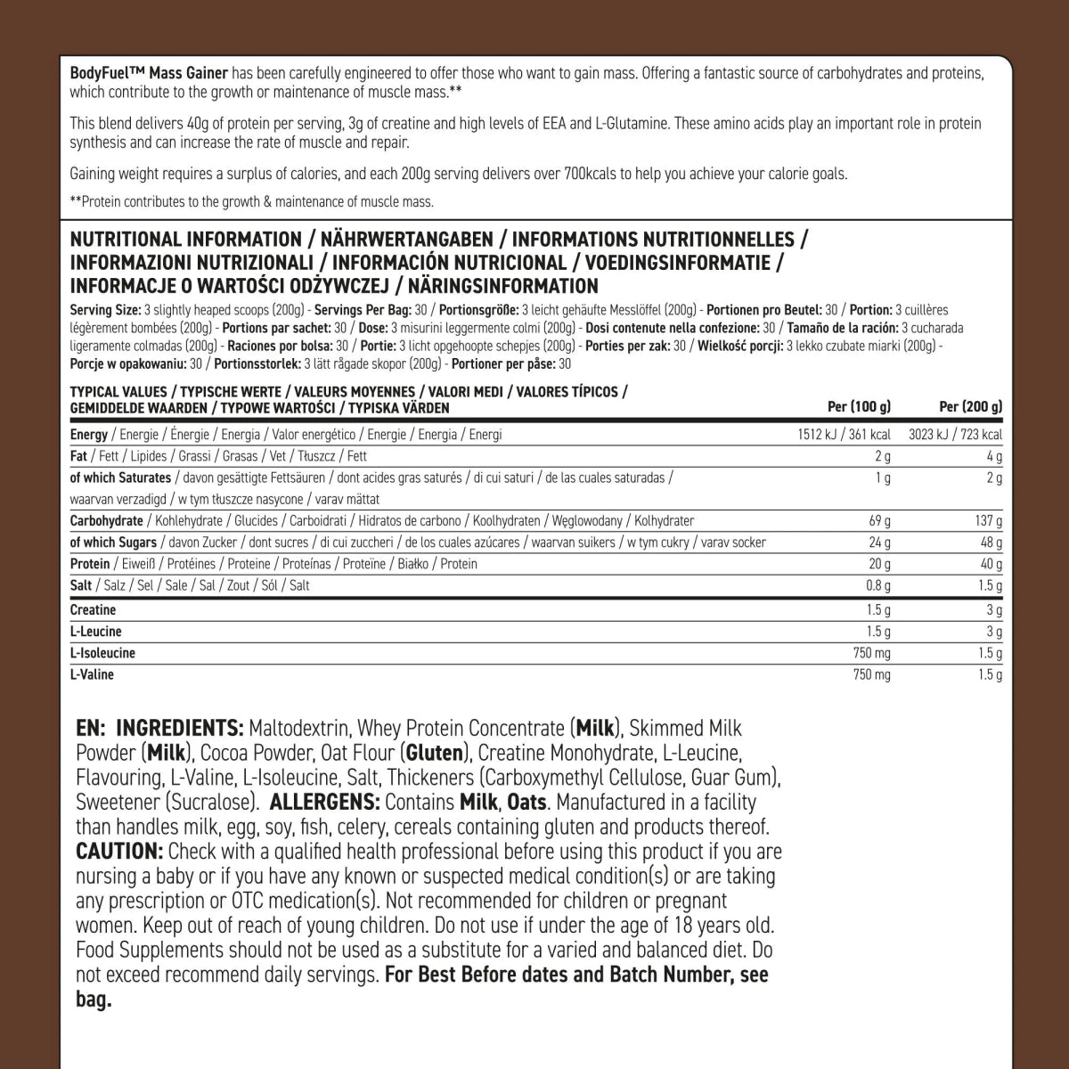 BODYFUEL™ Mass Gainer