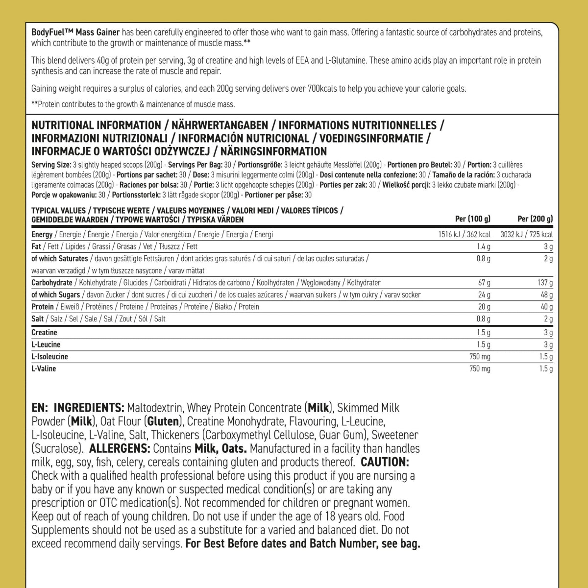 BODYFUEL™ Mass Gainer