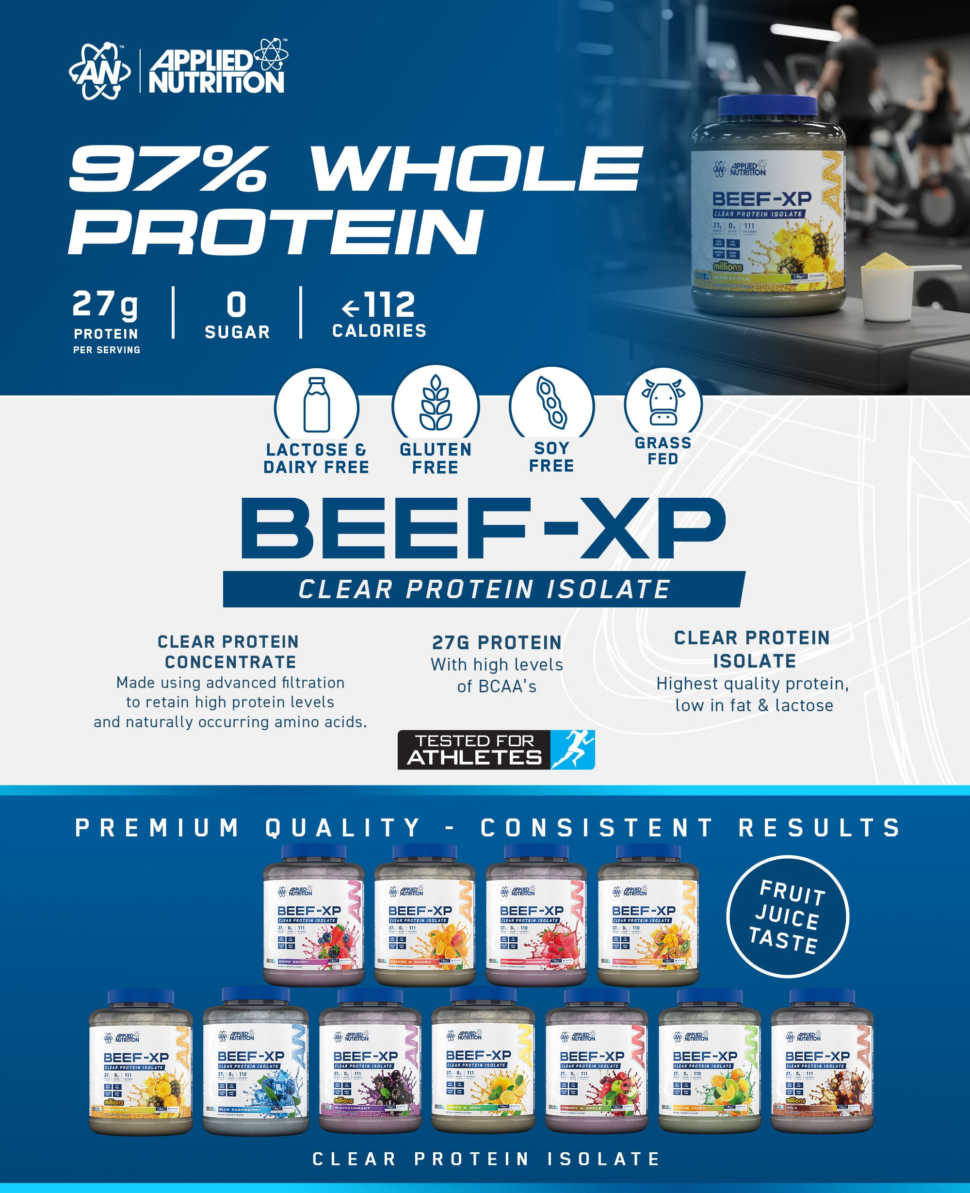 BEEF‑XP Clear Beef Protein Isolate Sample Sachets 30g – Applied ...