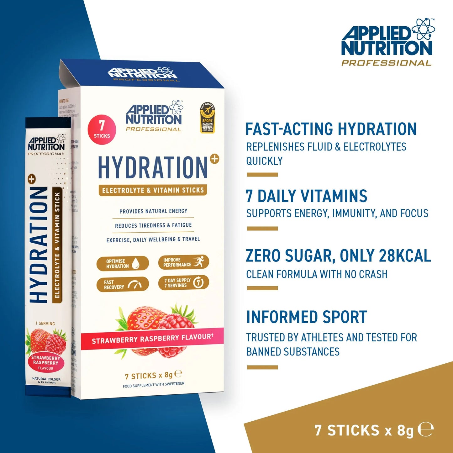 Hydration+ Electrolyte & Vitamin Powder Stick Pack (Pack of 7)