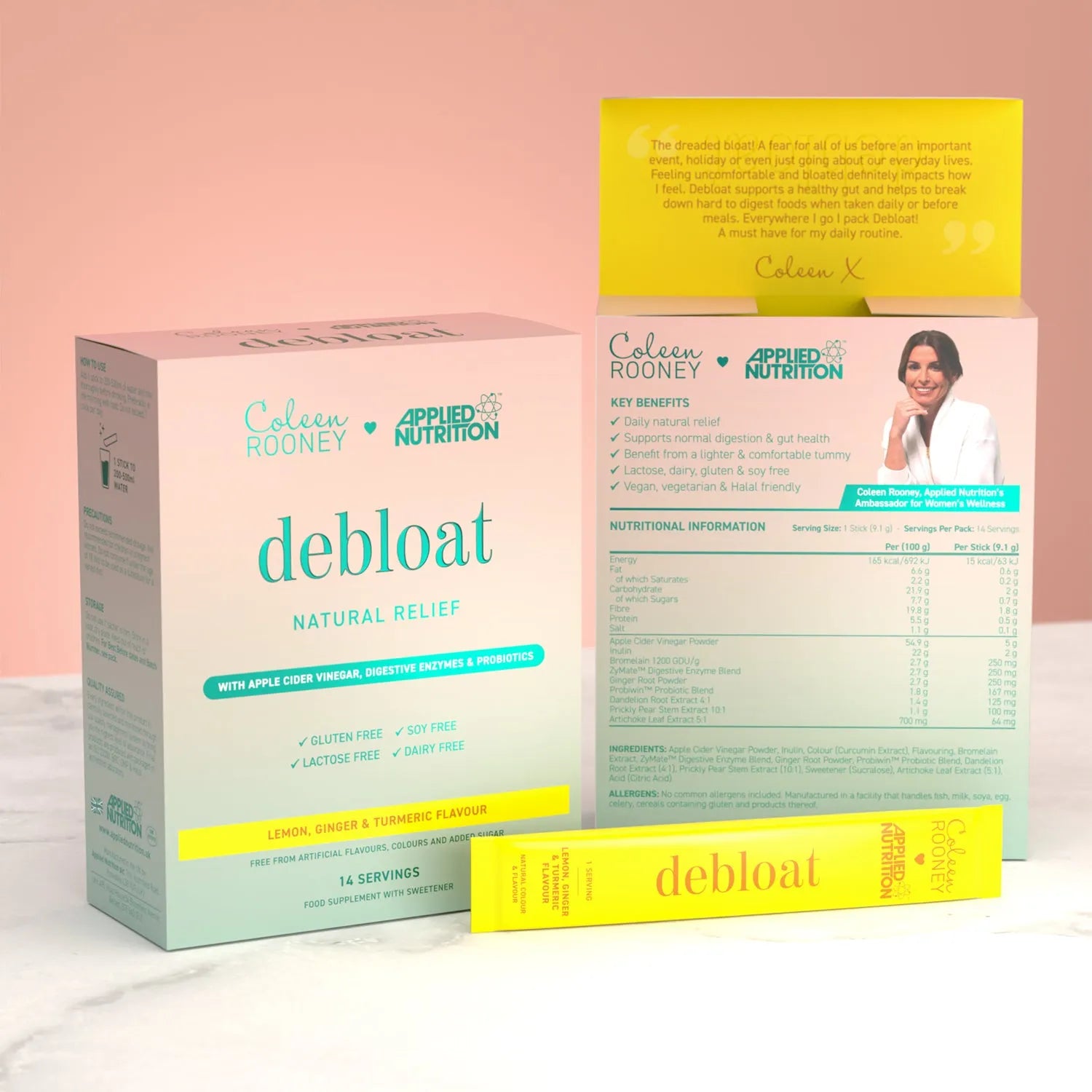 Applied Nutrition — Coleen's Debloat 14 x 9.1g - Lemon, Ginger & Turmeric — view 1