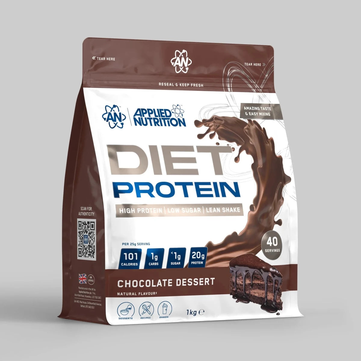 Diet Whey Protein Chocolate Dessert - Chocolate Dessert flavor protein powder by APPLIED NUTRITION