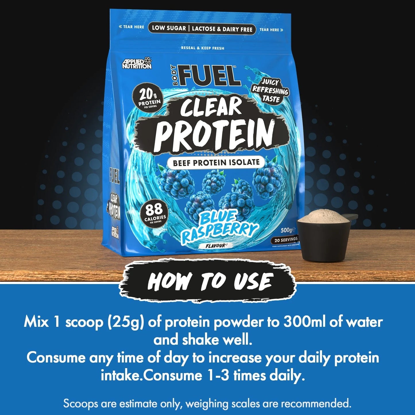 BODYFUEL Clear Beef Protein Isolate 500g (20 Servings)