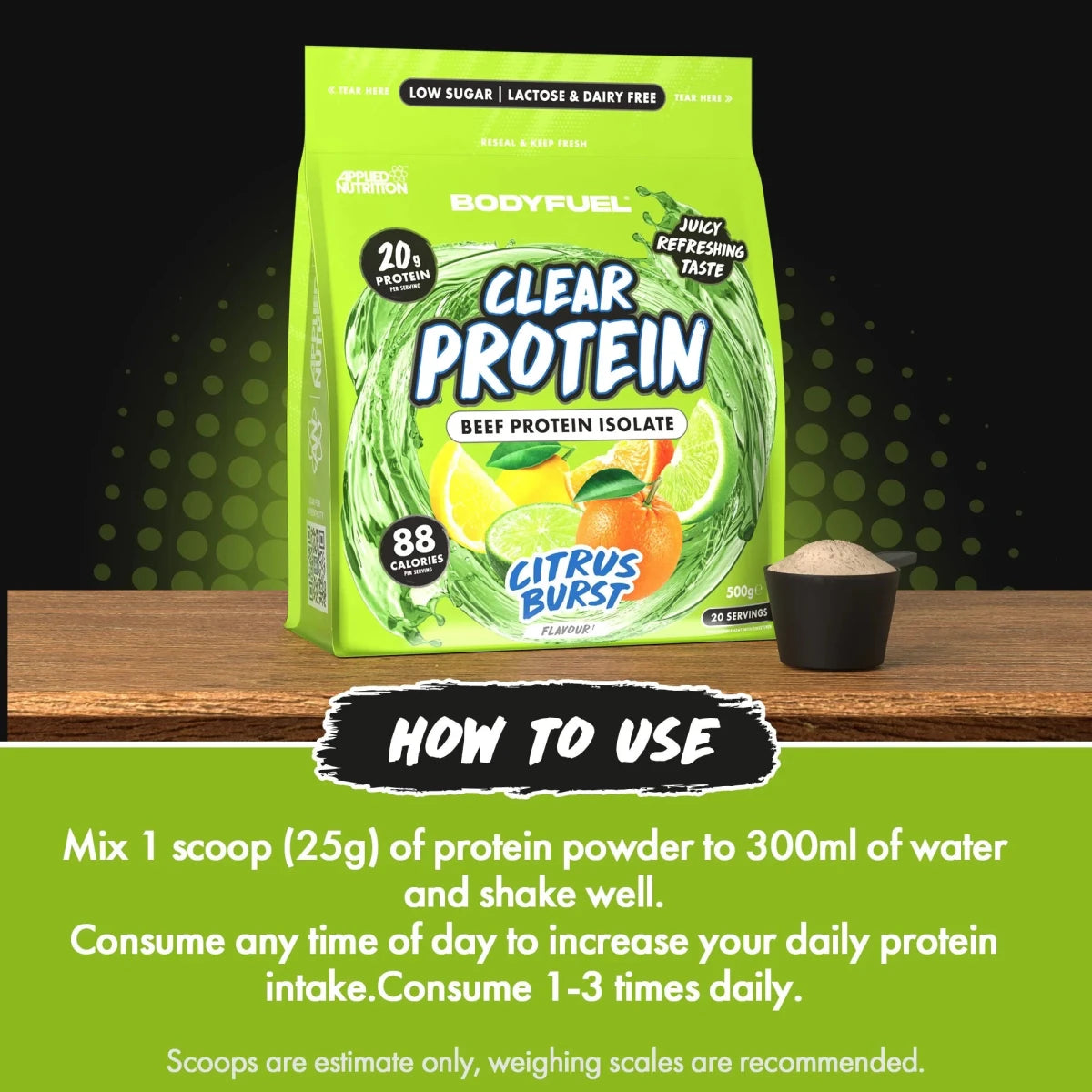 BODYFUEL Clear Beef Protein Isolate 500 g (20 Portionen)