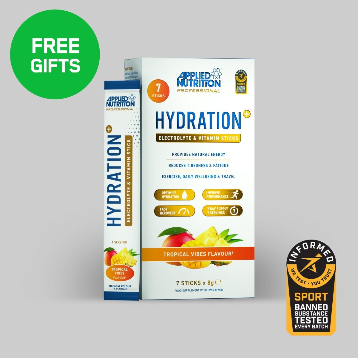 Applied Nutrition — Hydration+ Stick Packs 7 x 8g - Tropical Vibes — view 1