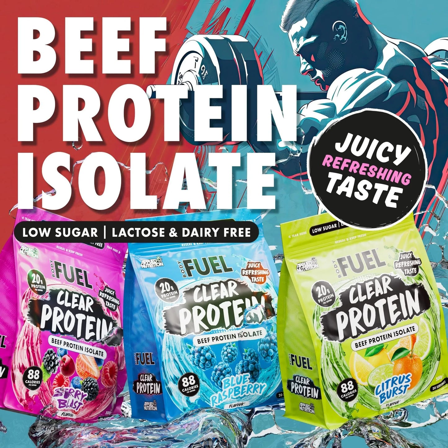 BODYFUEL Clear Beef Protein Isolate 500g (20 Servings)