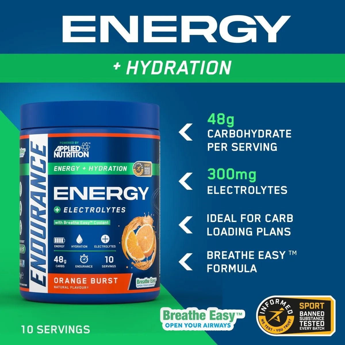 Endurance Breathe – Energie- und Hydratationspulver 1,5 kg (30 Portionen)