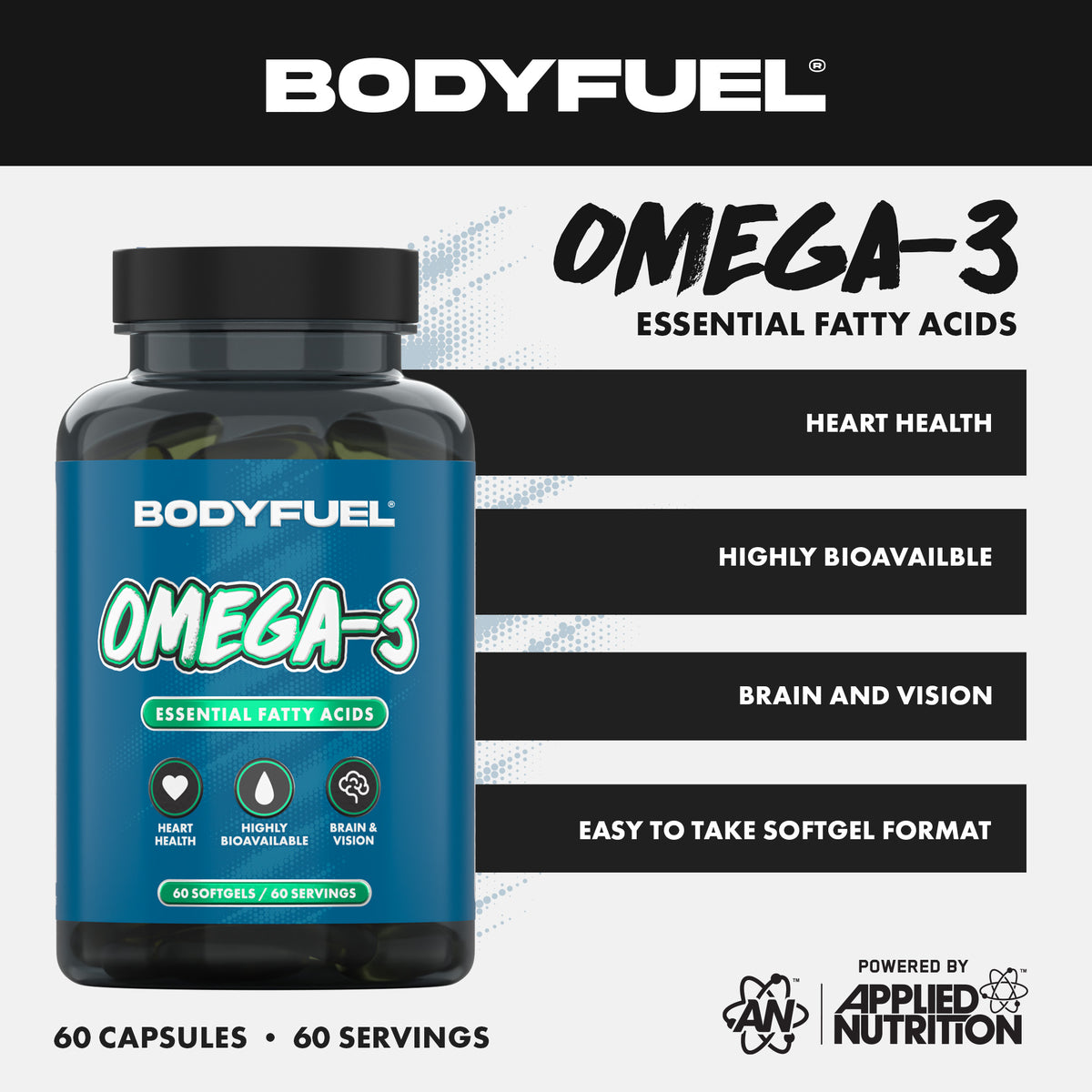 BodyFuel Omega-3 Softgels 60 Servings