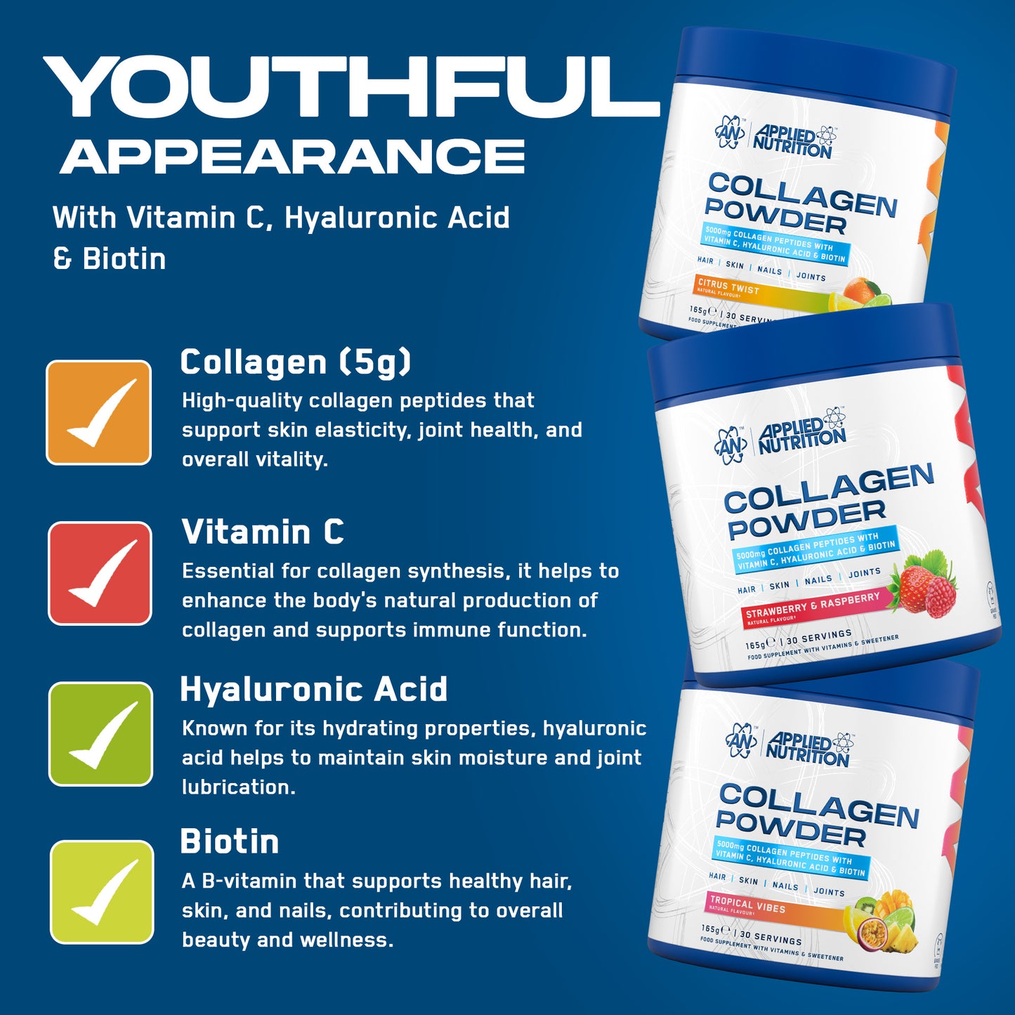 Collagen Beauty Supplement with Vitamin C, Biotin and Hyaluronic Acid