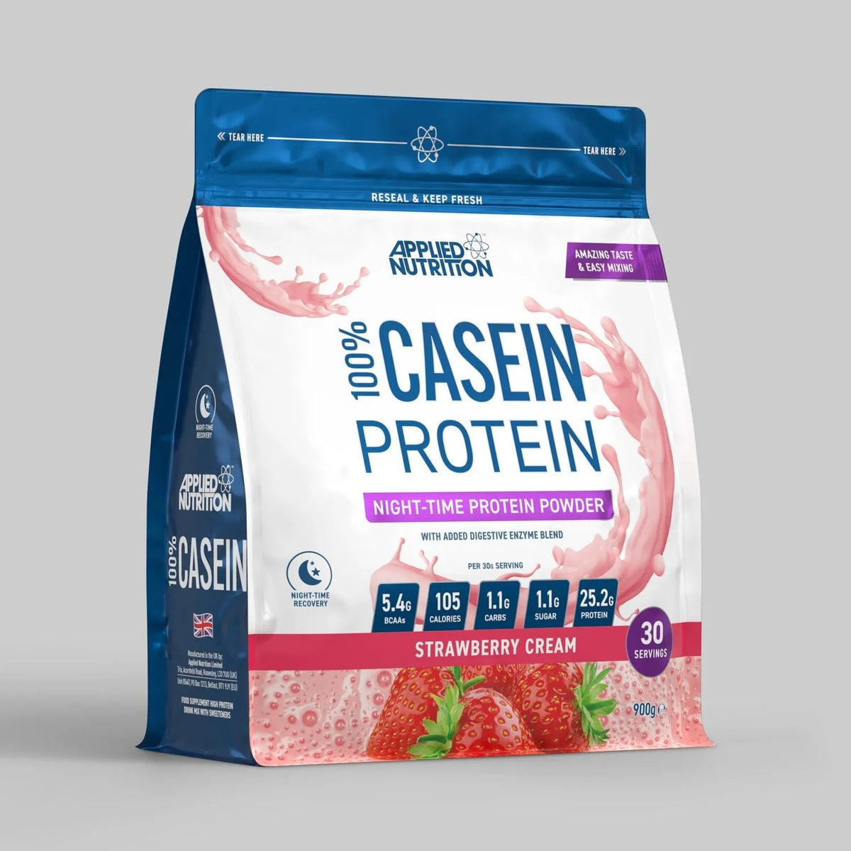 100% Casein Strawberry - Strawberry Cream flavor protein powder by APPLIED NUTRITION
