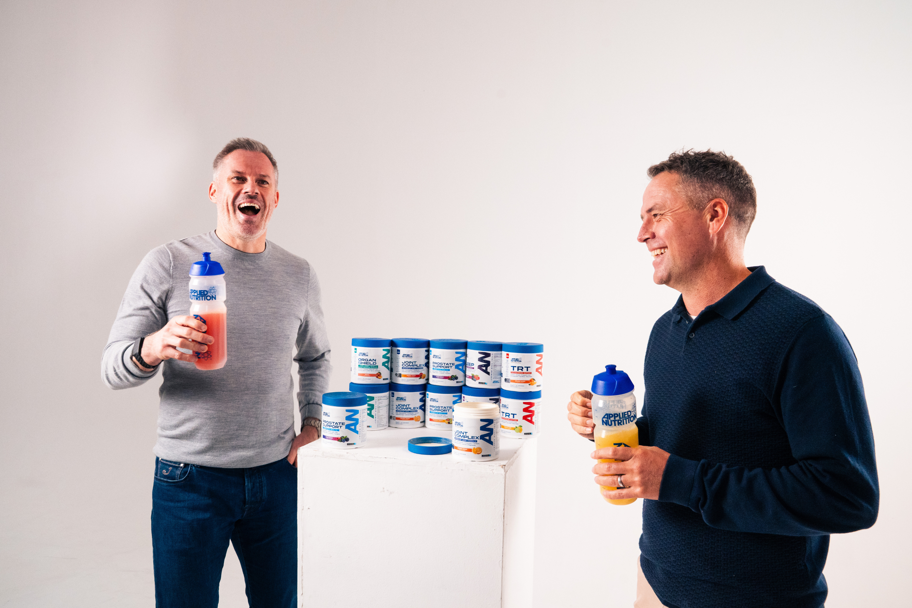 Load video: Jamie Carragher and Michael Owen using the Applied Nutrition Wellness Range products