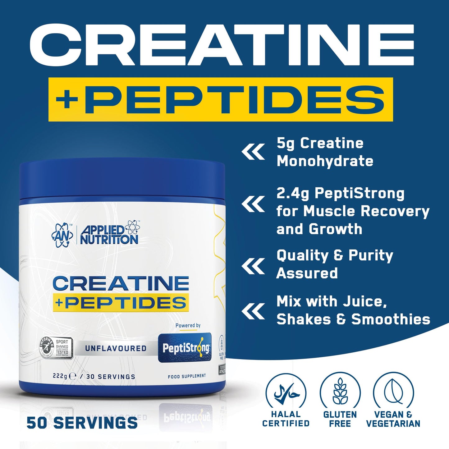 CREATINE + PEPTIDE 222G - UNFLAVOURED