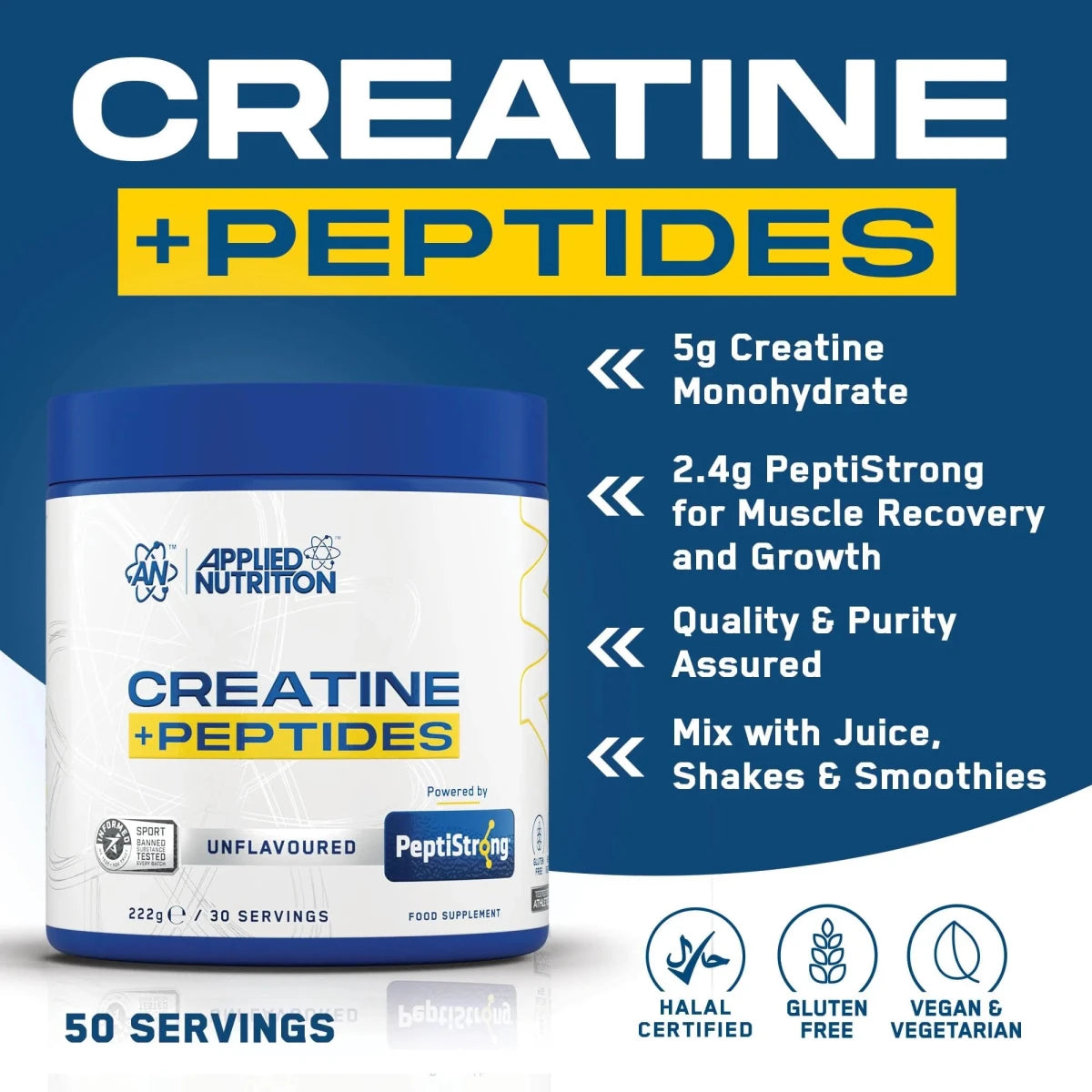 CREATINE + PEPTIDE 222G - UNFLAVOURED